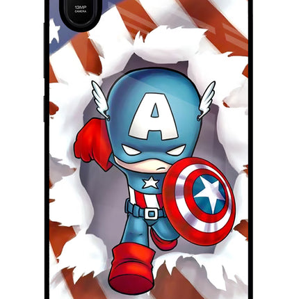 Captain America Redmi 9A/9i Glass Case Back Cover by Casekaro