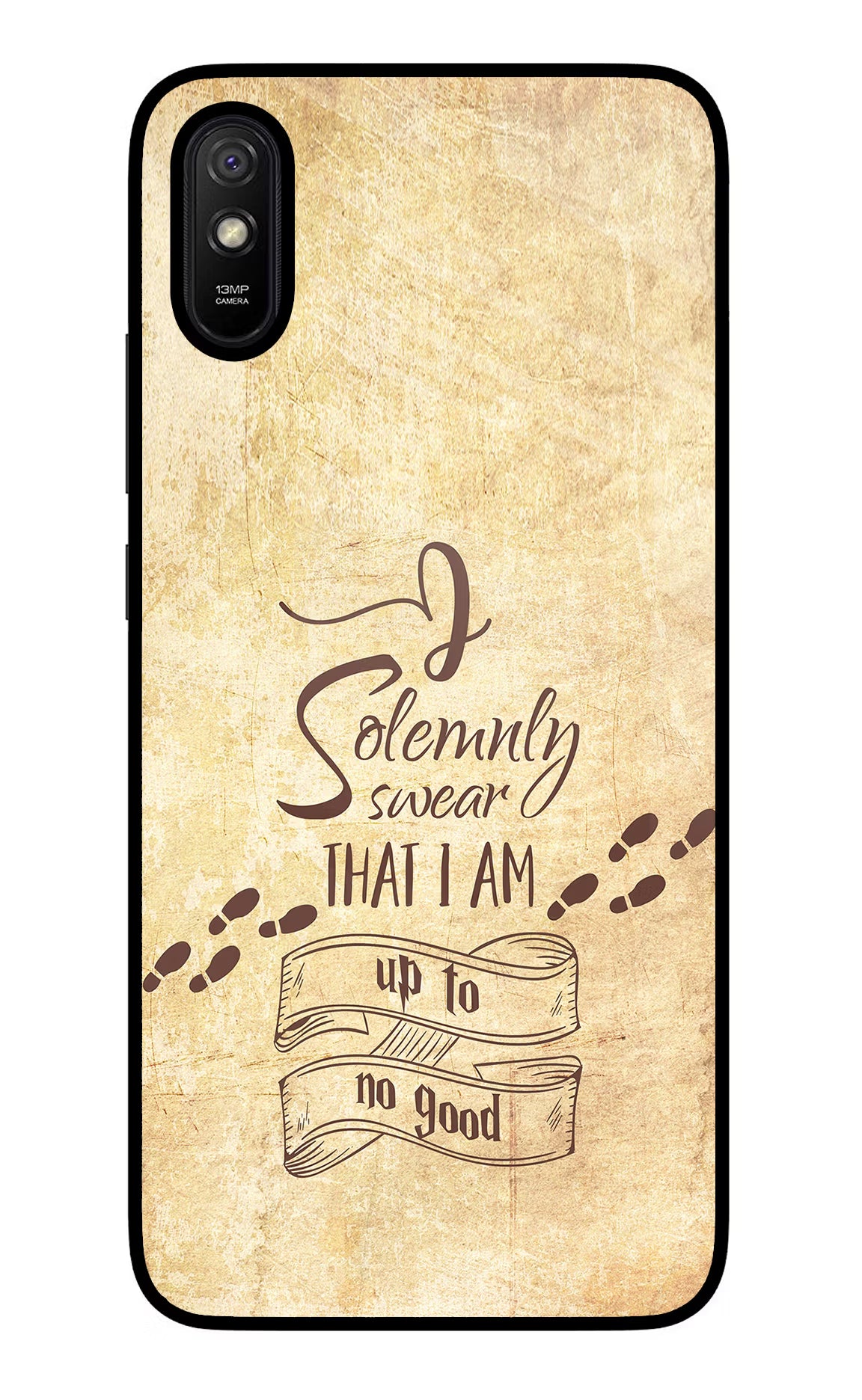 I Solemnly swear that i up to no good Redmi 9A/9i Glass Case Back Cover by Casekaro
