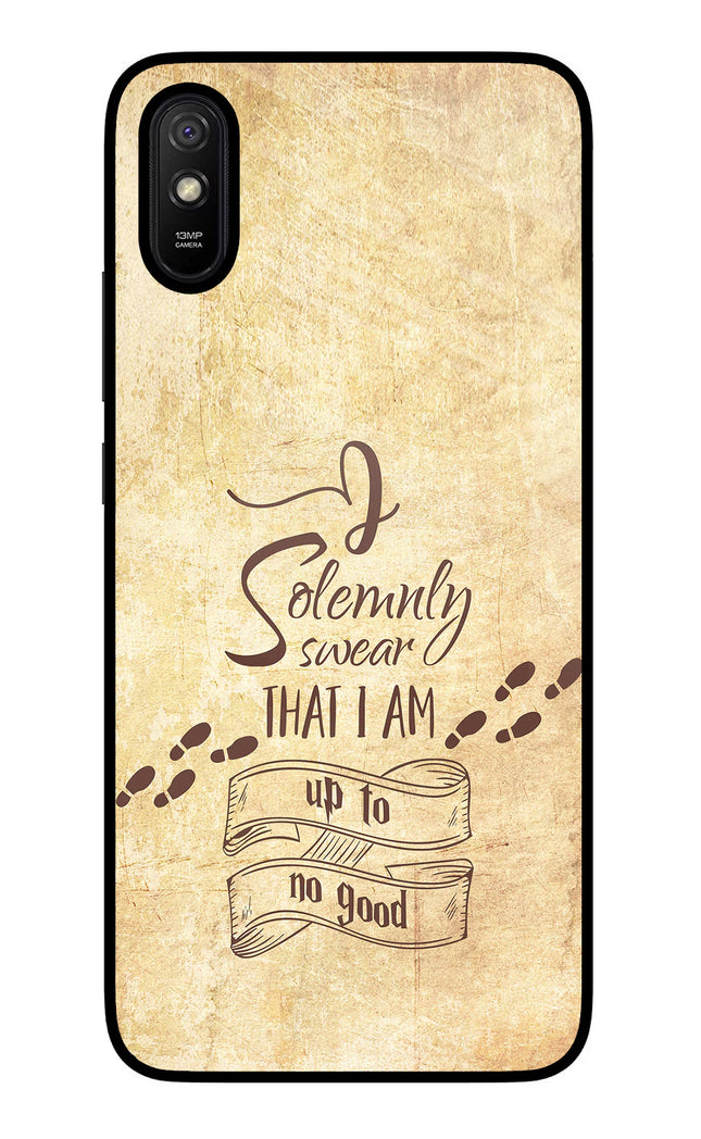 I Solemnly swear that i up to no good Redmi 9A/9i Glass Case Back Cover by Casekaro