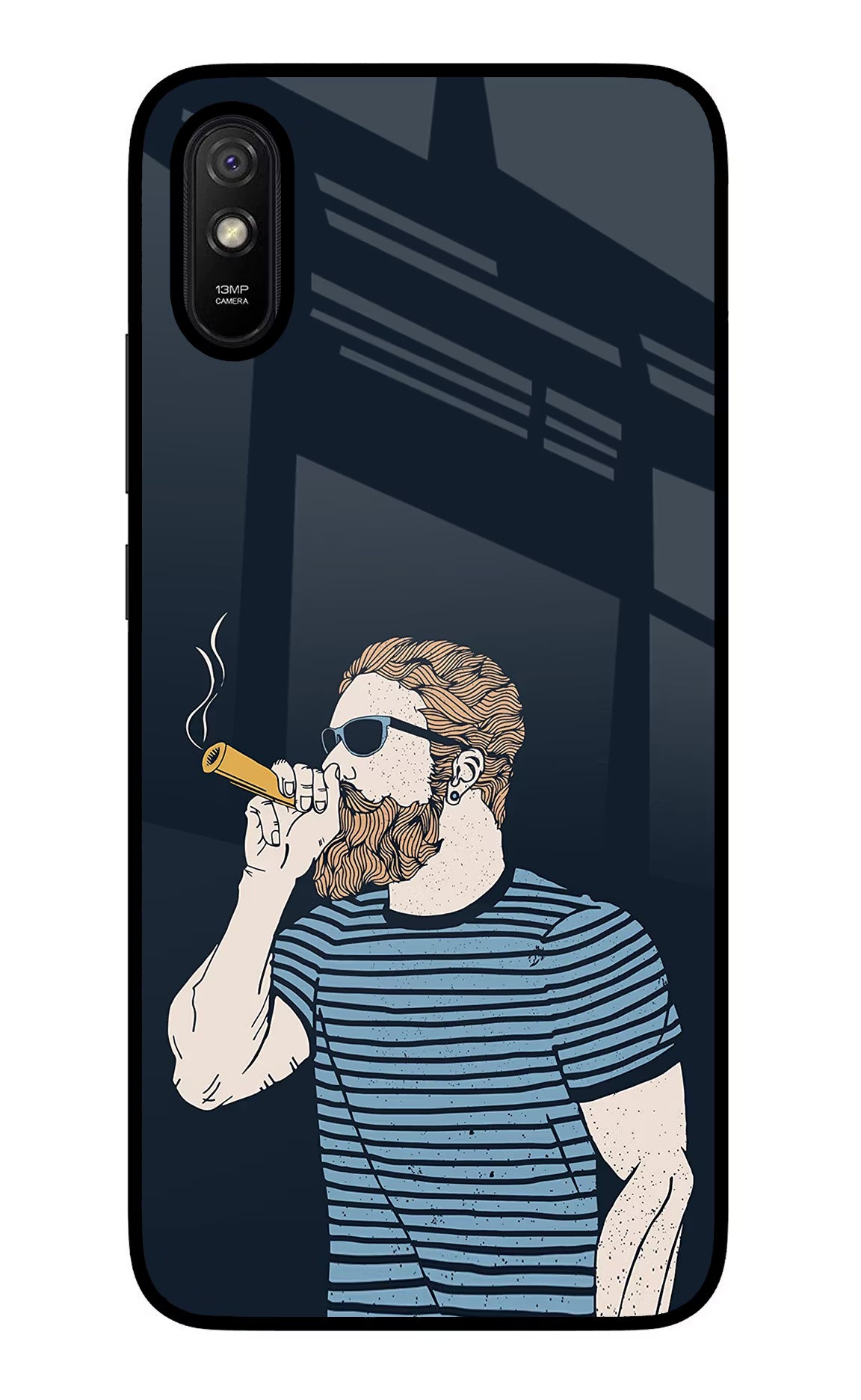 Smoking Redmi 9A/9i Glass Case Back Cover by Casekaro