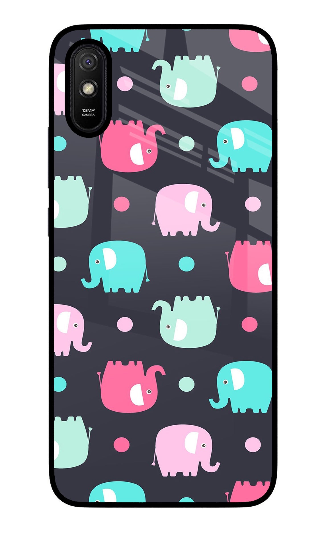 Elephants Redmi 9A/9i Glass Case