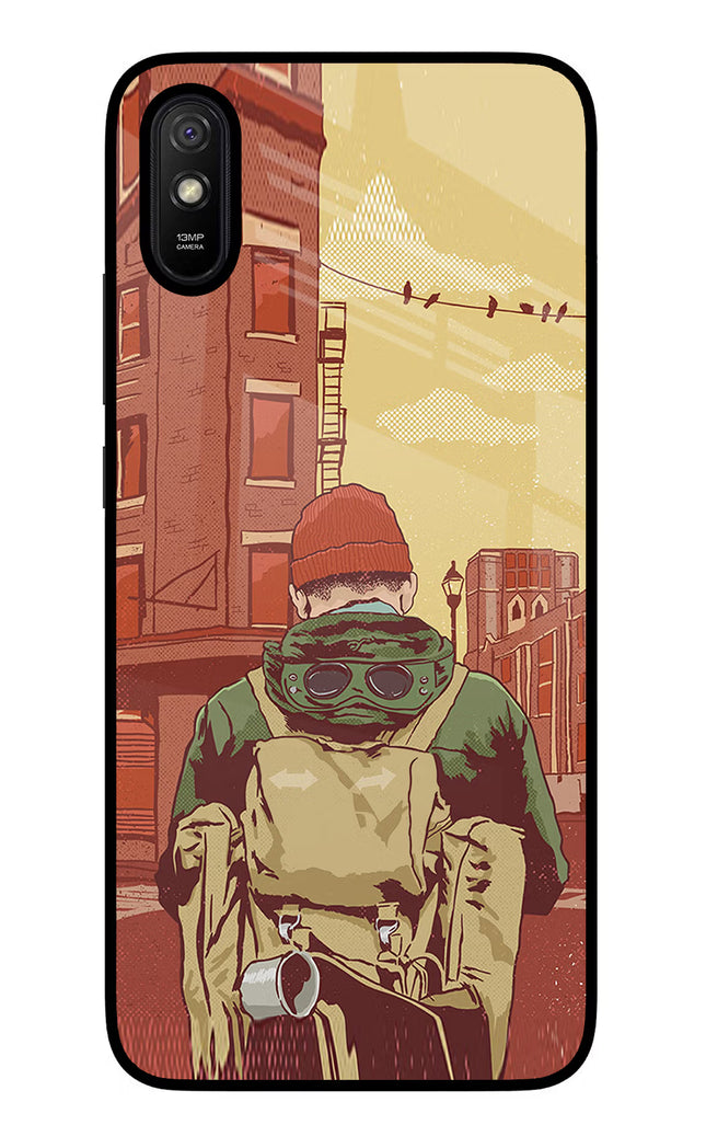 Adventurous Redmi 9A/9i Glass Case Back Cover by Casekaro