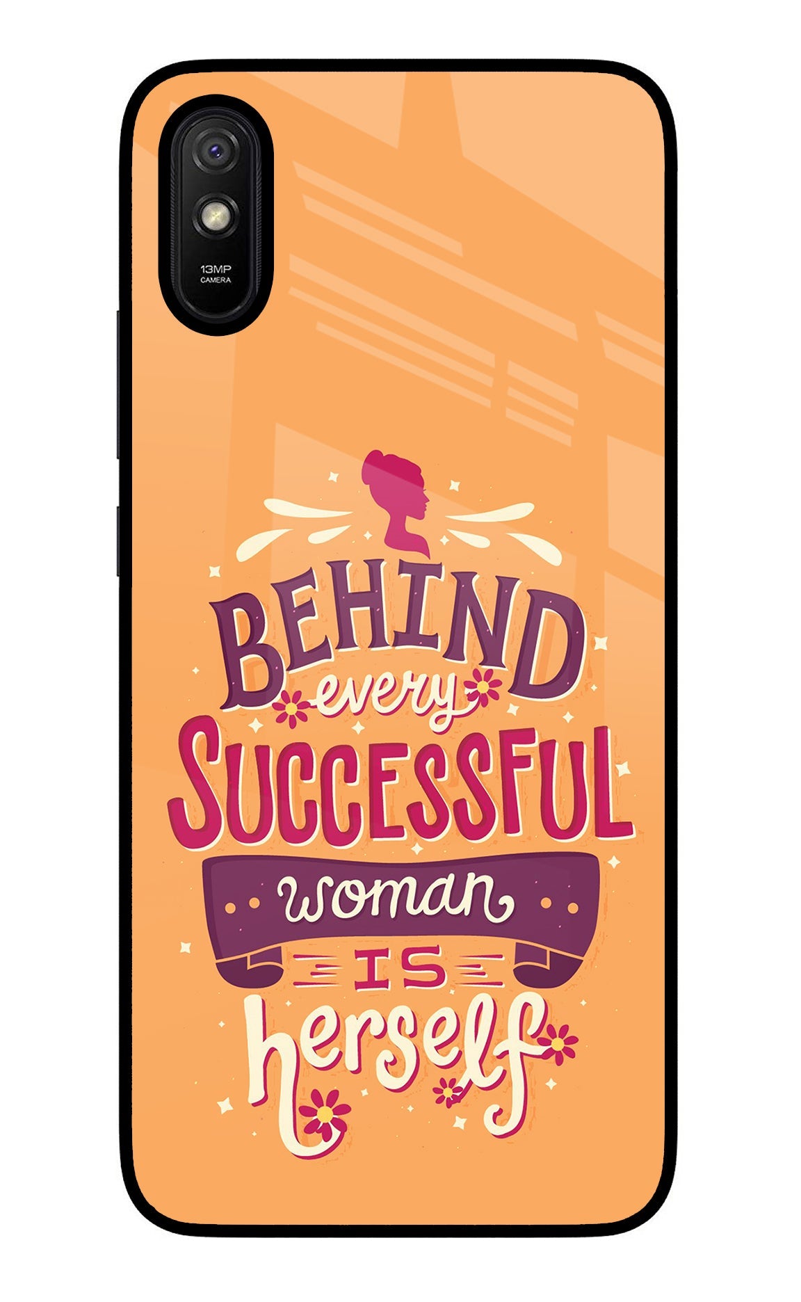 Behind Every Successful Woman There Is Herself Redmi 9A/9i Glass Case