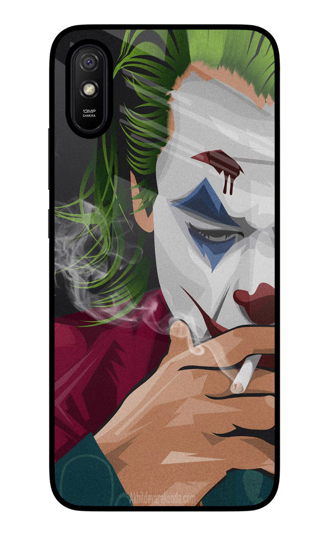 Joker Smoking Redmi 9A/9i Glass Case Back Cover by Casekaro