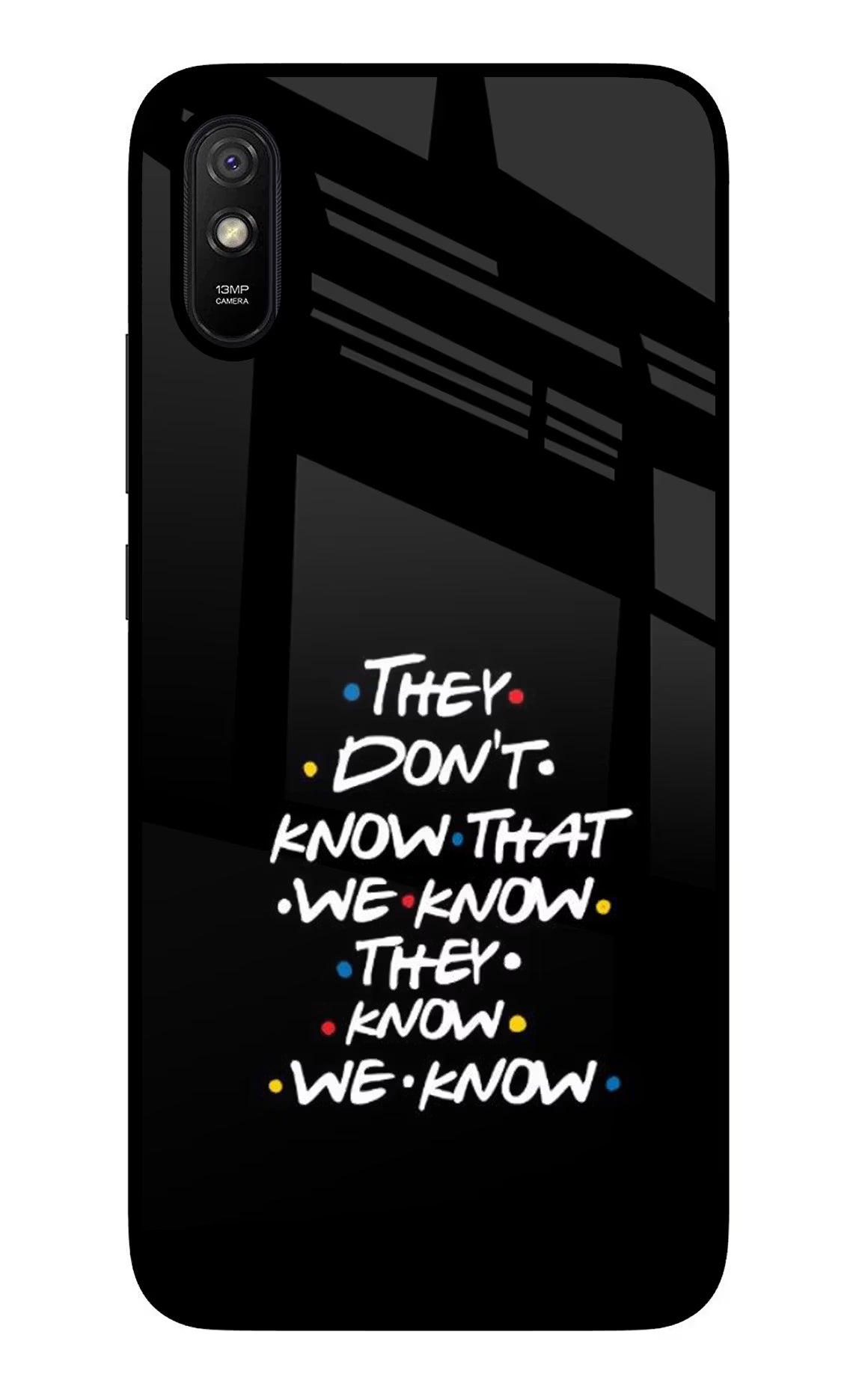 FRIENDS Dialogue Redmi 9A/9i Glass Case Back Cover by Casekaro