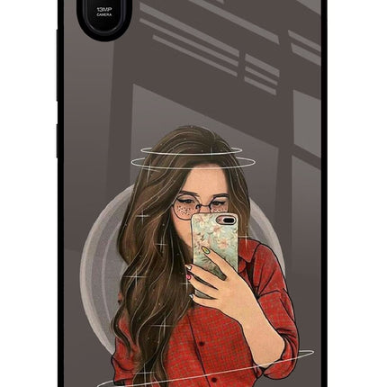 Selfie Queen Redmi 9A/9i Glass Case Back Cover by Casekaro