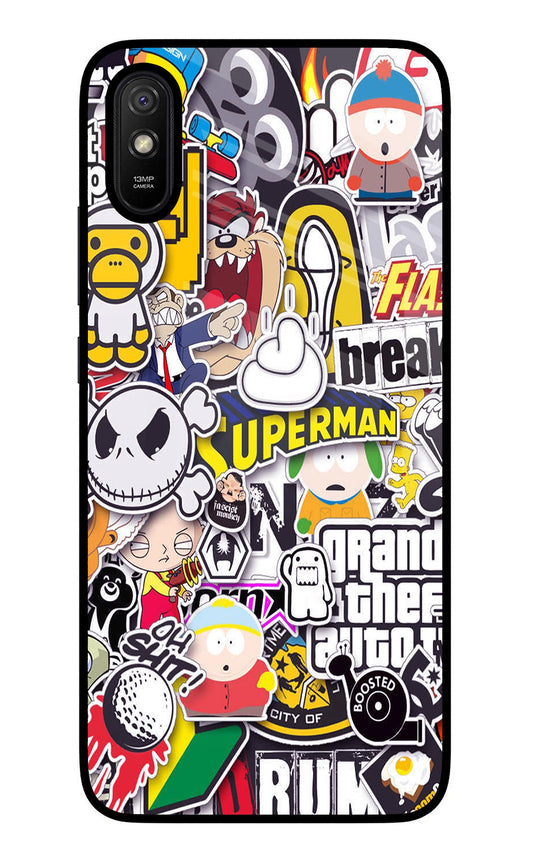 Sticker Bomb Redmi 9A/9i Glass Case