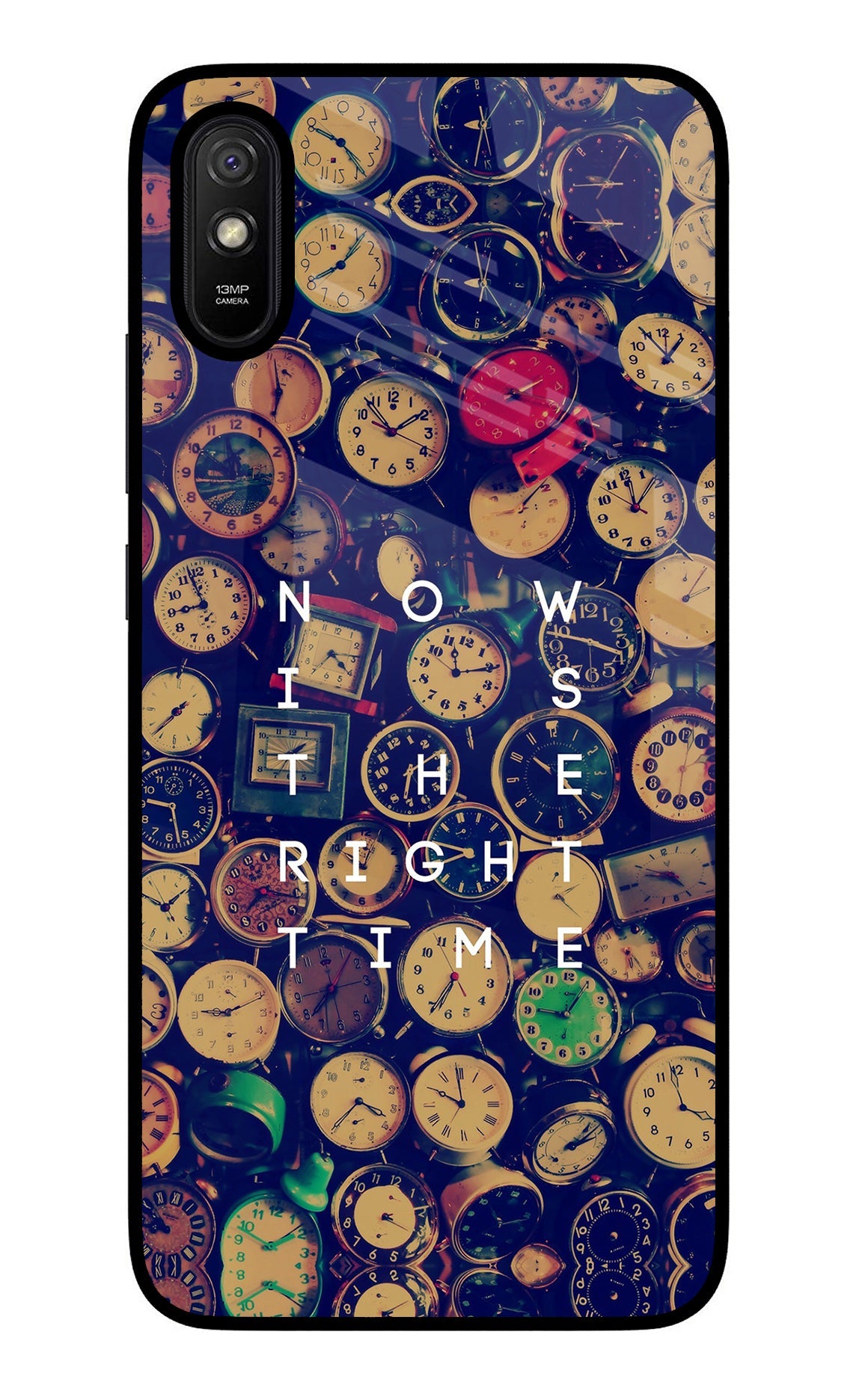 Now is the Right Time Quote Redmi 9A/9i Glass Case