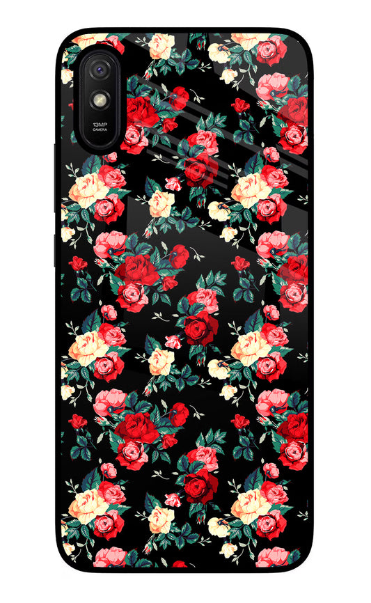 Rose Pattern Redmi 9A/9i Glass Case