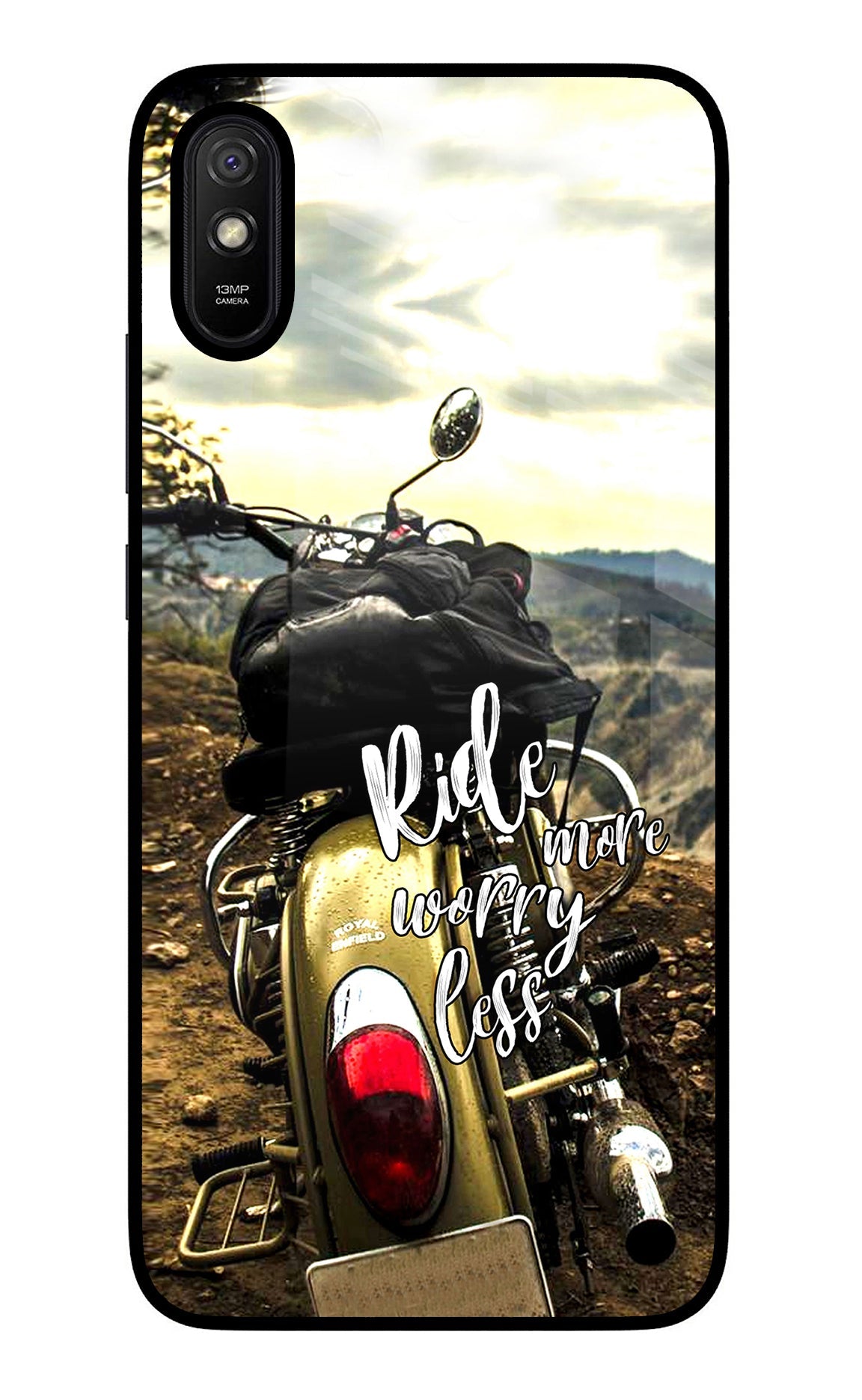 Ride More Worry Less Redmi 9A/9i Glass Case