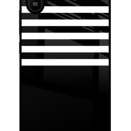 Black and White Print Redmi 9A/9i Glass Case Back Cover by Casekaro