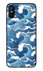 Blue Waves Redmi 9A/9i Glass Case Back Cover by Casekaro