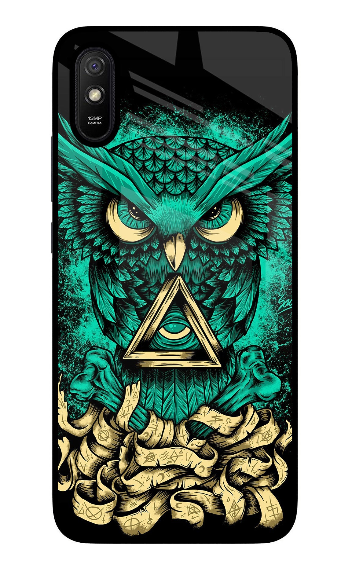 Green Owl Redmi 9A/9i Glass Case