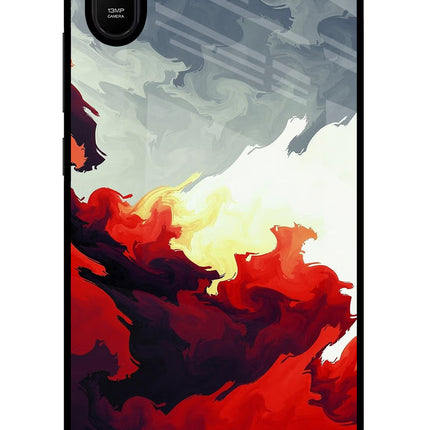 Fire Cloud Redmi 9A/9i Glass Case Back Cover by Casekaro