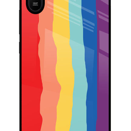 Rainbow Redmi 9A/9i Glass Case Back Cover by Casekaro
