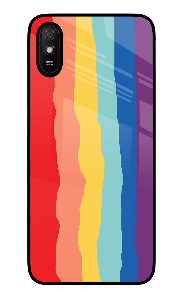 Rainbow Redmi 9A/9i Glass Case Back Cover by Casekaro