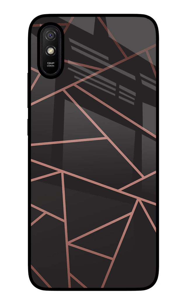 Geometric Pattern Redmi 9A/9i Glass Case Back Cover by Casekaro