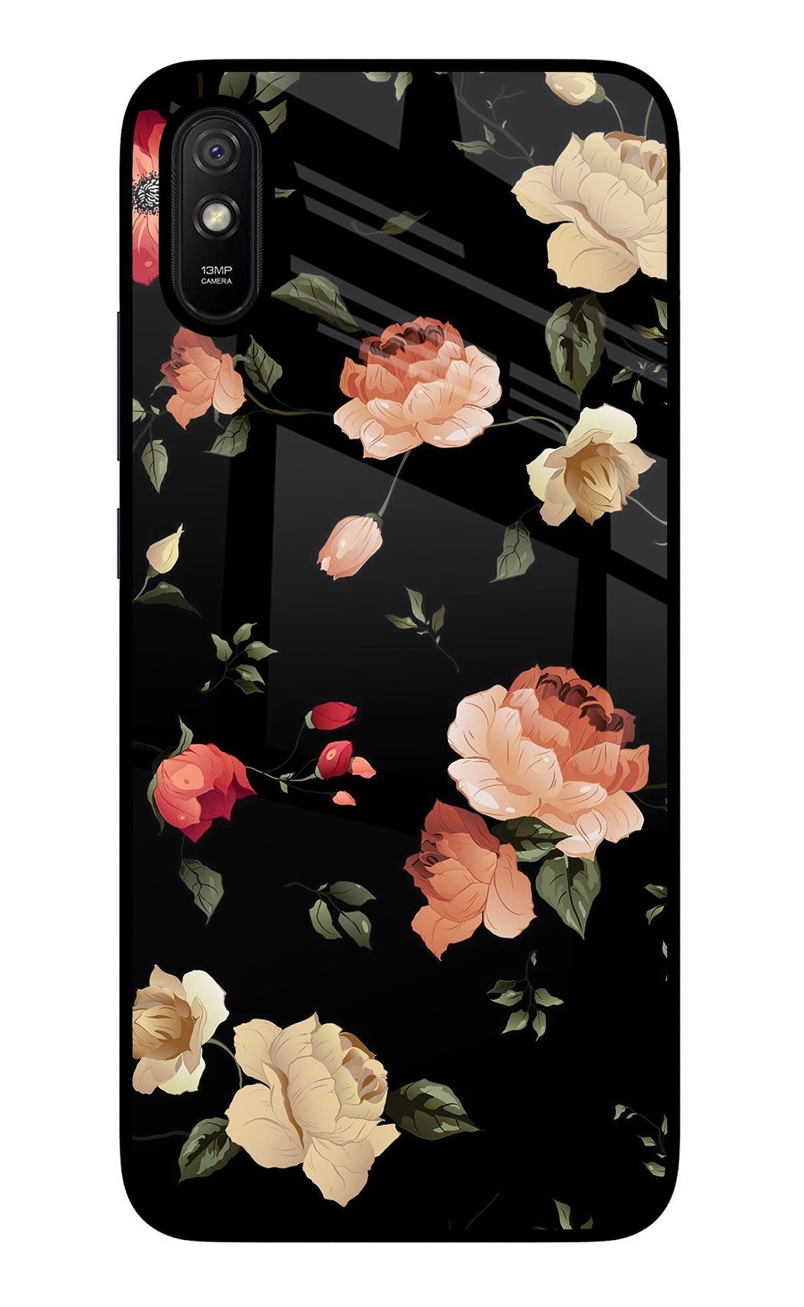 Flowers Redmi 9A/9i Glass Case