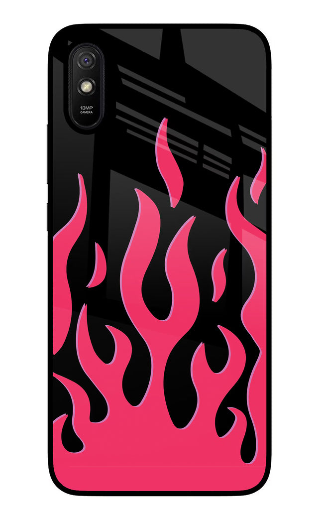 Fire Flames Redmi 9A/9i Glass Case Back Cover by Casekaro