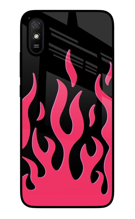Fire Flames Redmi 9A/9i Glass Case