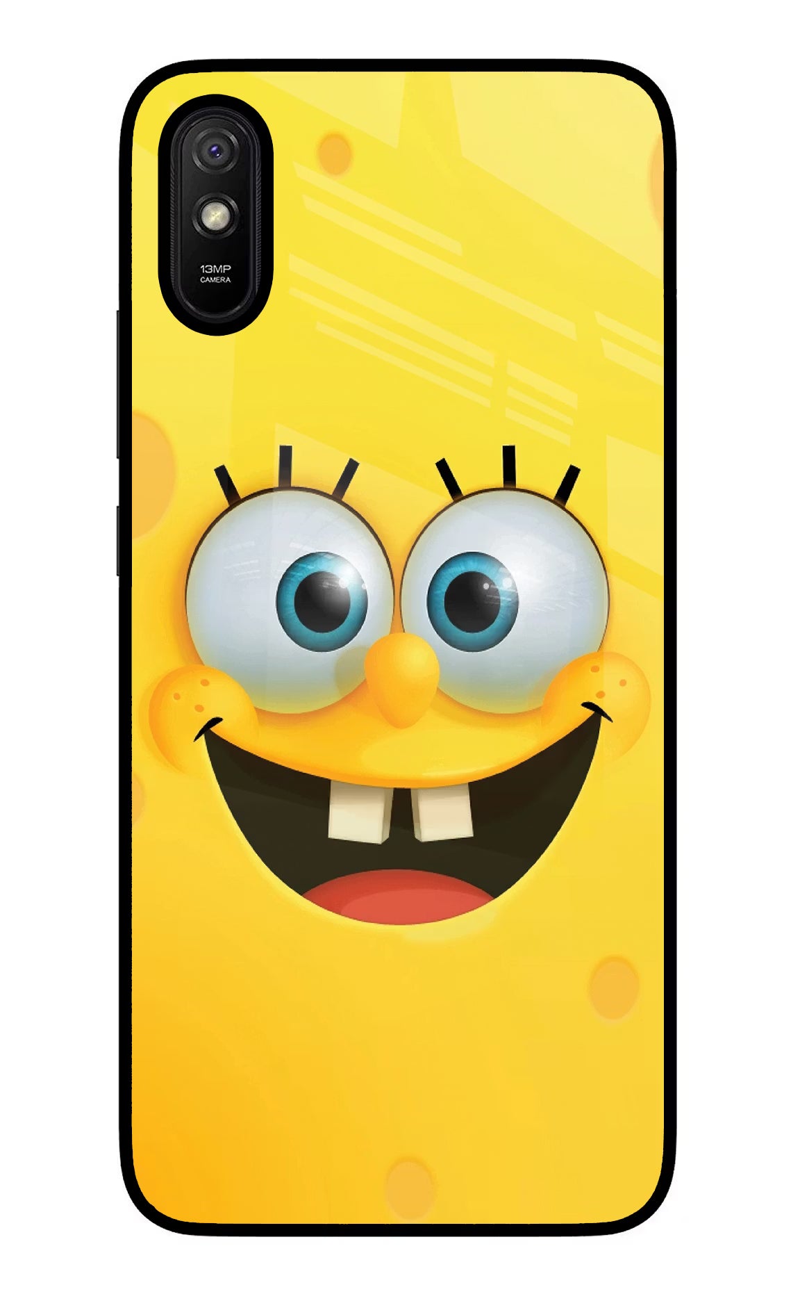 Sponge 1 Redmi 9A/9i Glass Case Back Cover by Casekaro