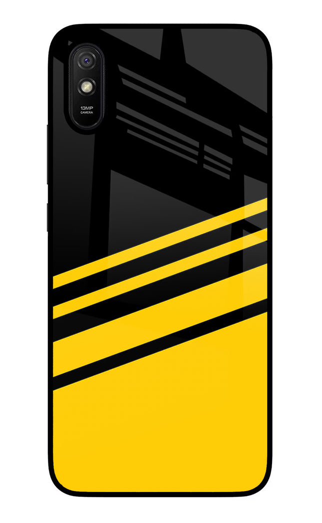 Yellow Shades Redmi 9A/9i Glass Case Back Cover by Casekaro