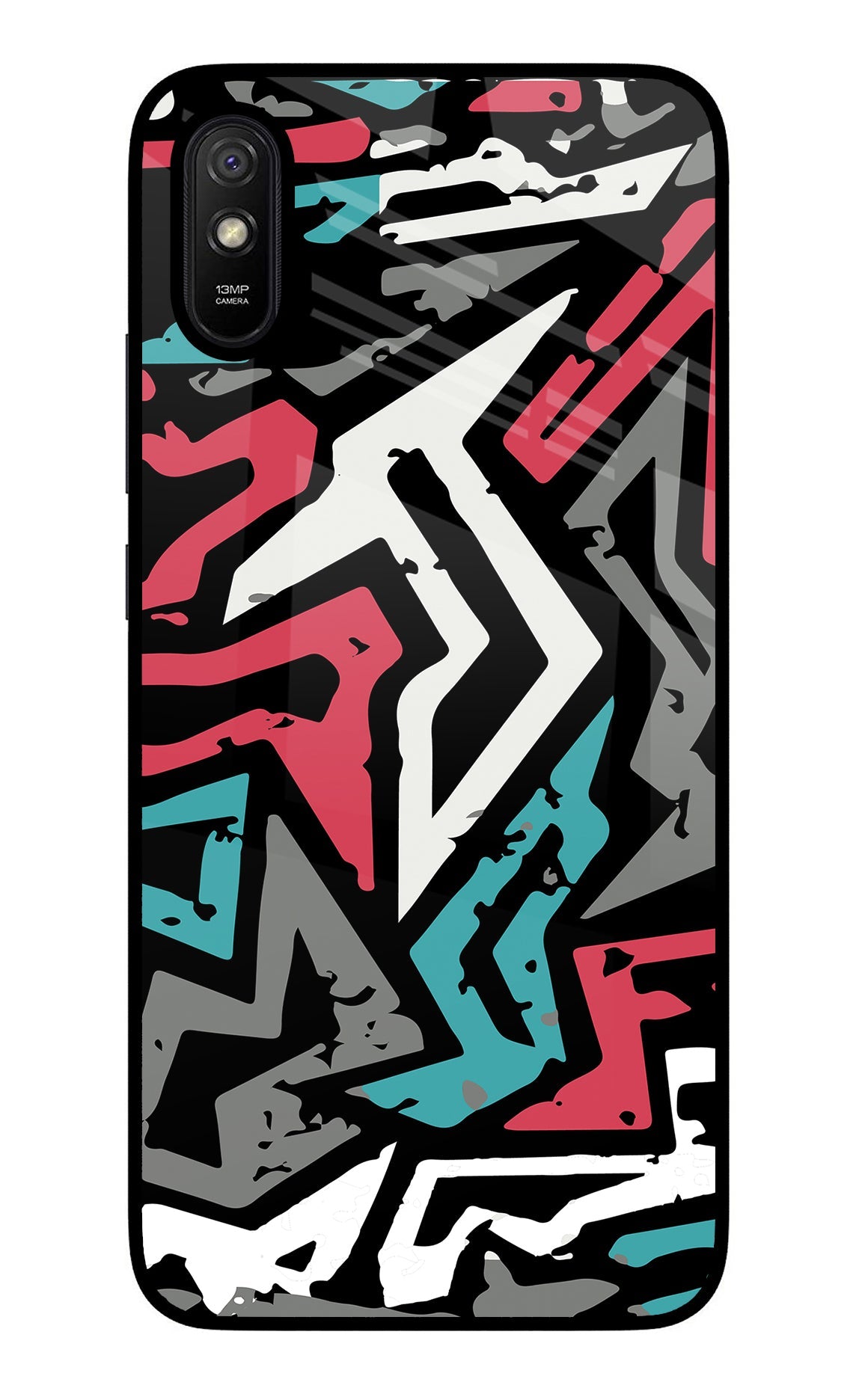 Geometric Graffiti Redmi 9A/9i Glass Case