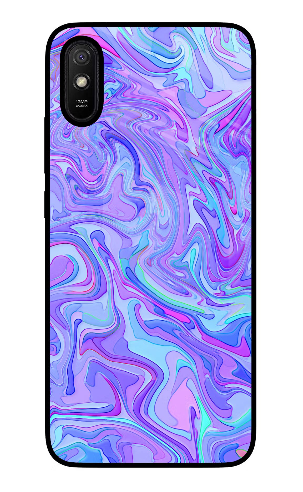 Glitter Redmi 9A/9i Glass Case Back Cover by Casekaro