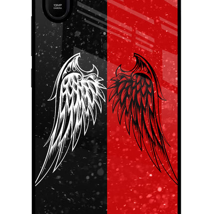 Wings Redmi 9A/9i Glass Case Back Cover by Casekaro