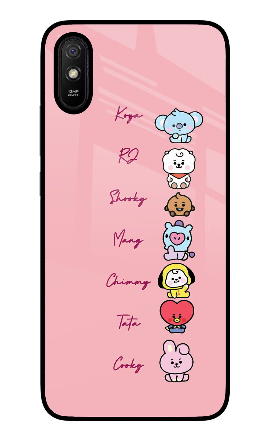 BTS names Redmi 9A/9i Back Cover, Glass case