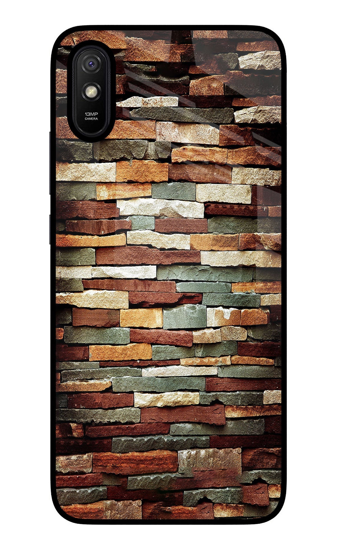 Bricks Pattern Redmi 9A/9i Glass Case