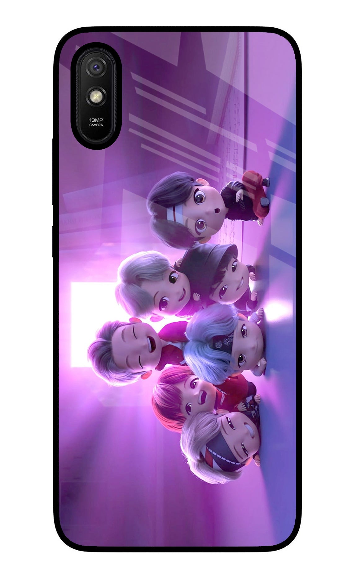 BTS Chibi Redmi 9A/9i Glass Case