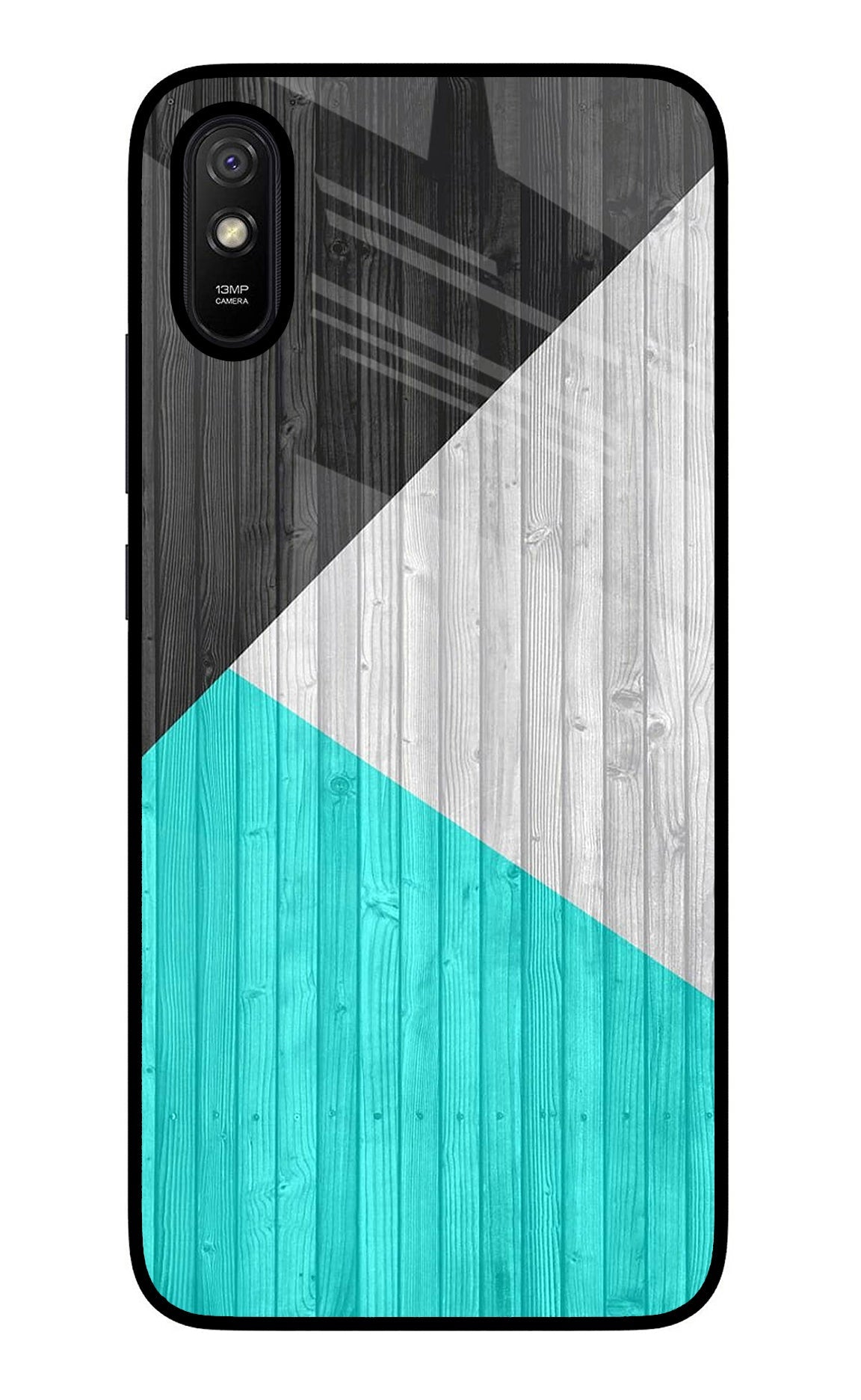 Wooden Abstract Redmi 9A/9i Glass Case