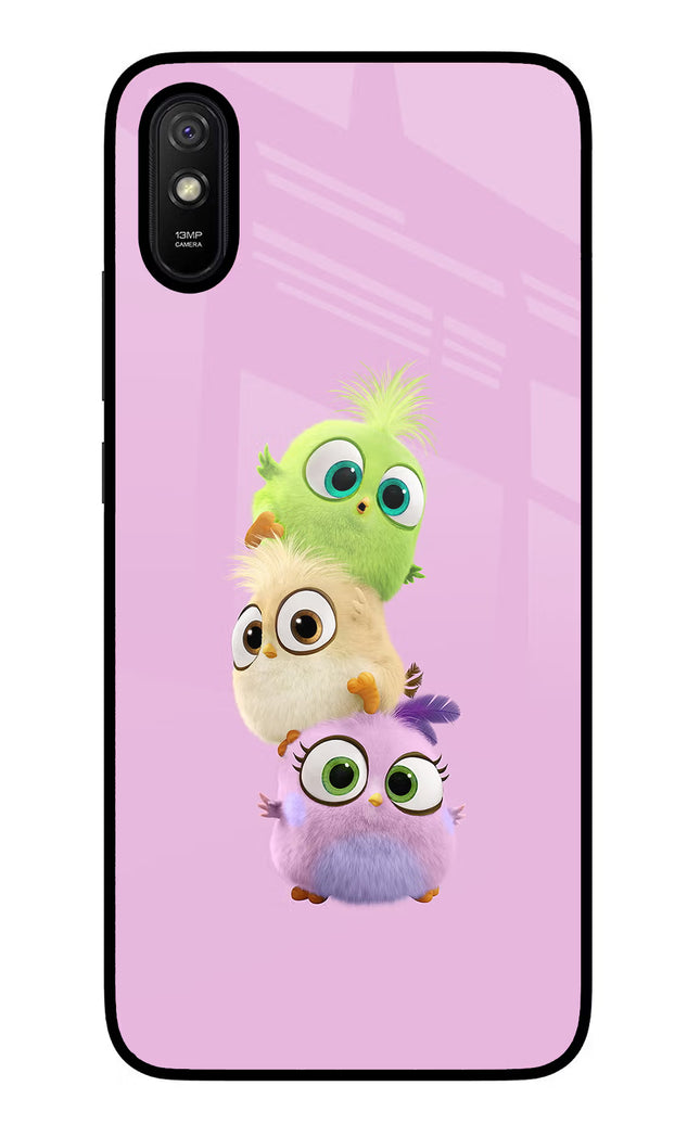 Cute Little Birds Redmi 9A/9i Glass Case Back Cover by Casekaro