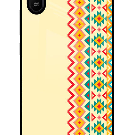 Ethnic Seamless Redmi 9A/9i Glass Case Back Cover by Casekaro
