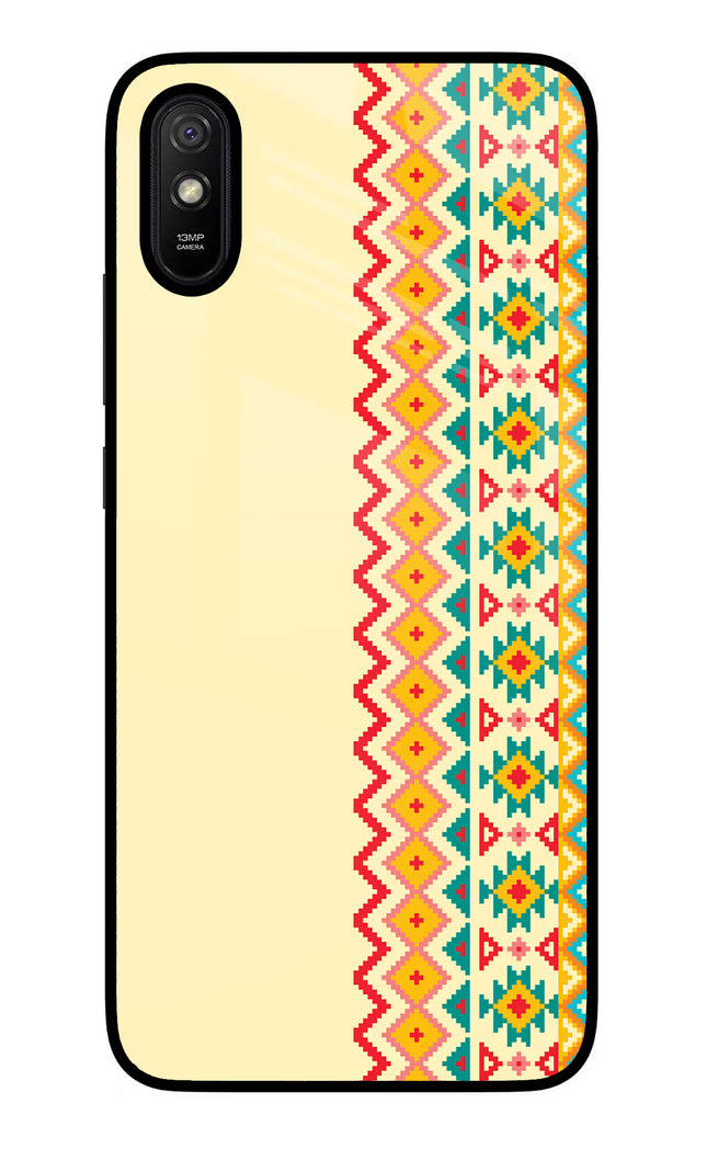 Ethnic Seamless Redmi 9A/9i Glass Case Back Cover by Casekaro