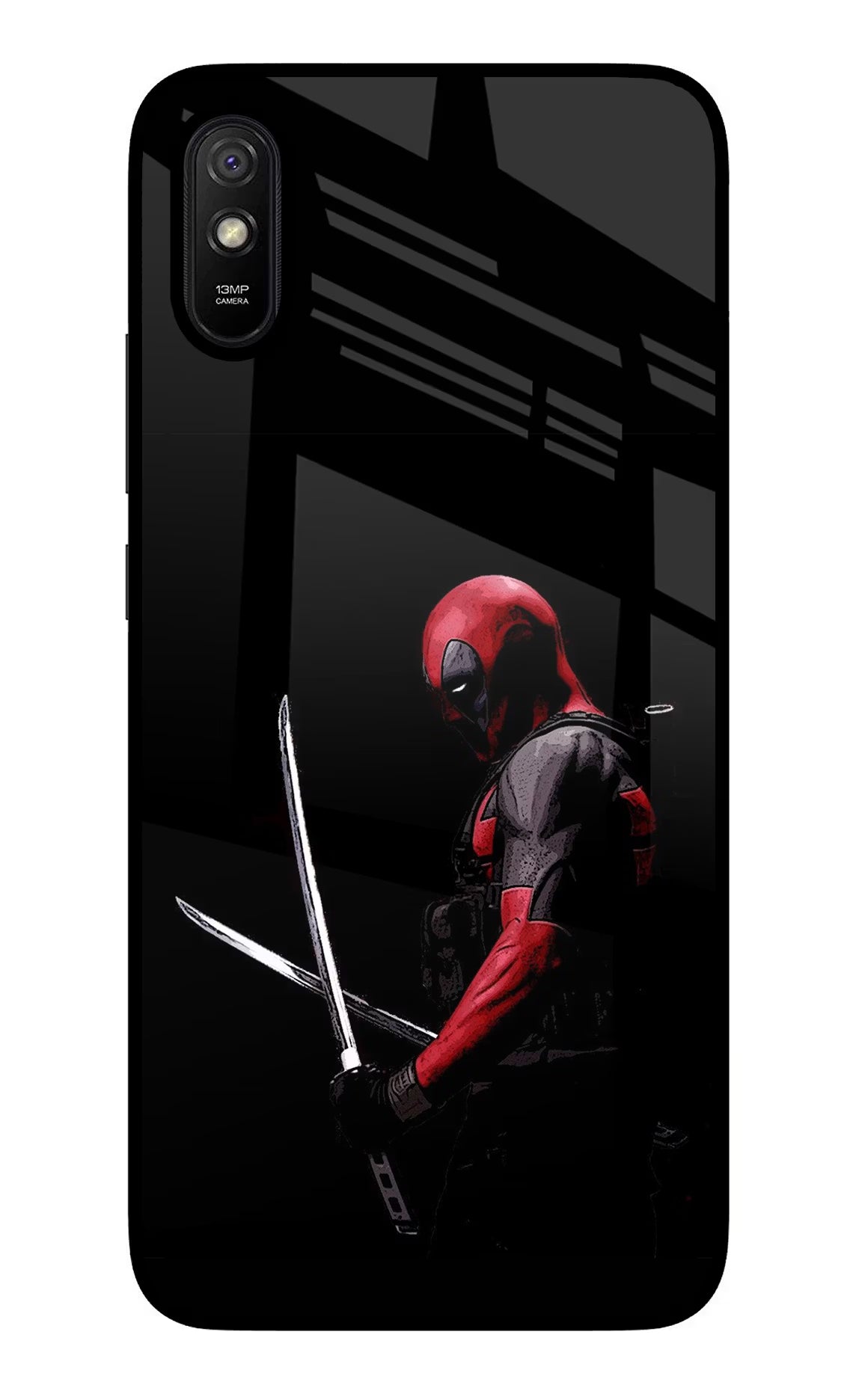 Deadpool Redmi 9A/9i Glass Case Back Cover by Casekaro