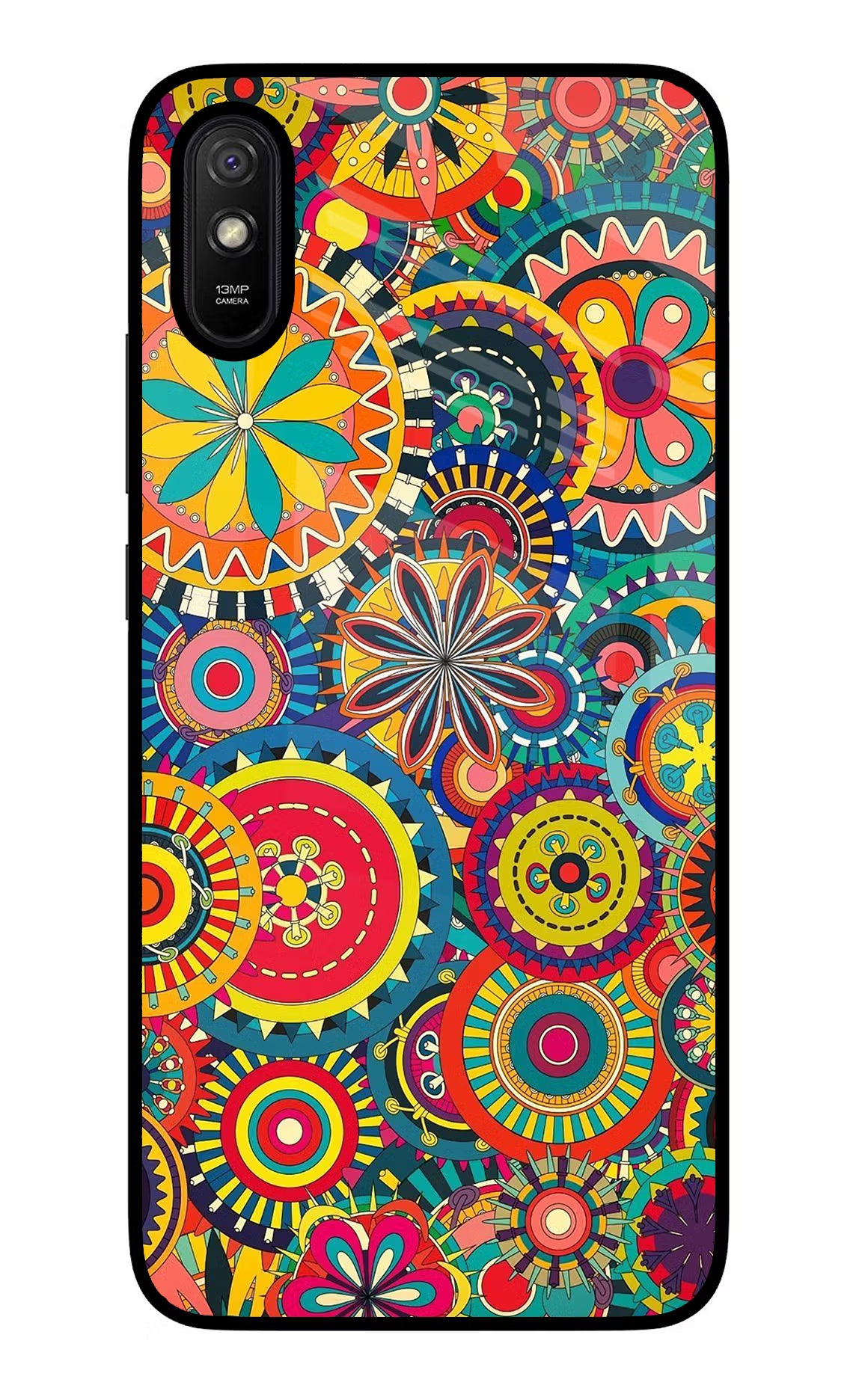 Gol Gol Art Redmi 9A/9i Glass Case Back Cover by Casekaro