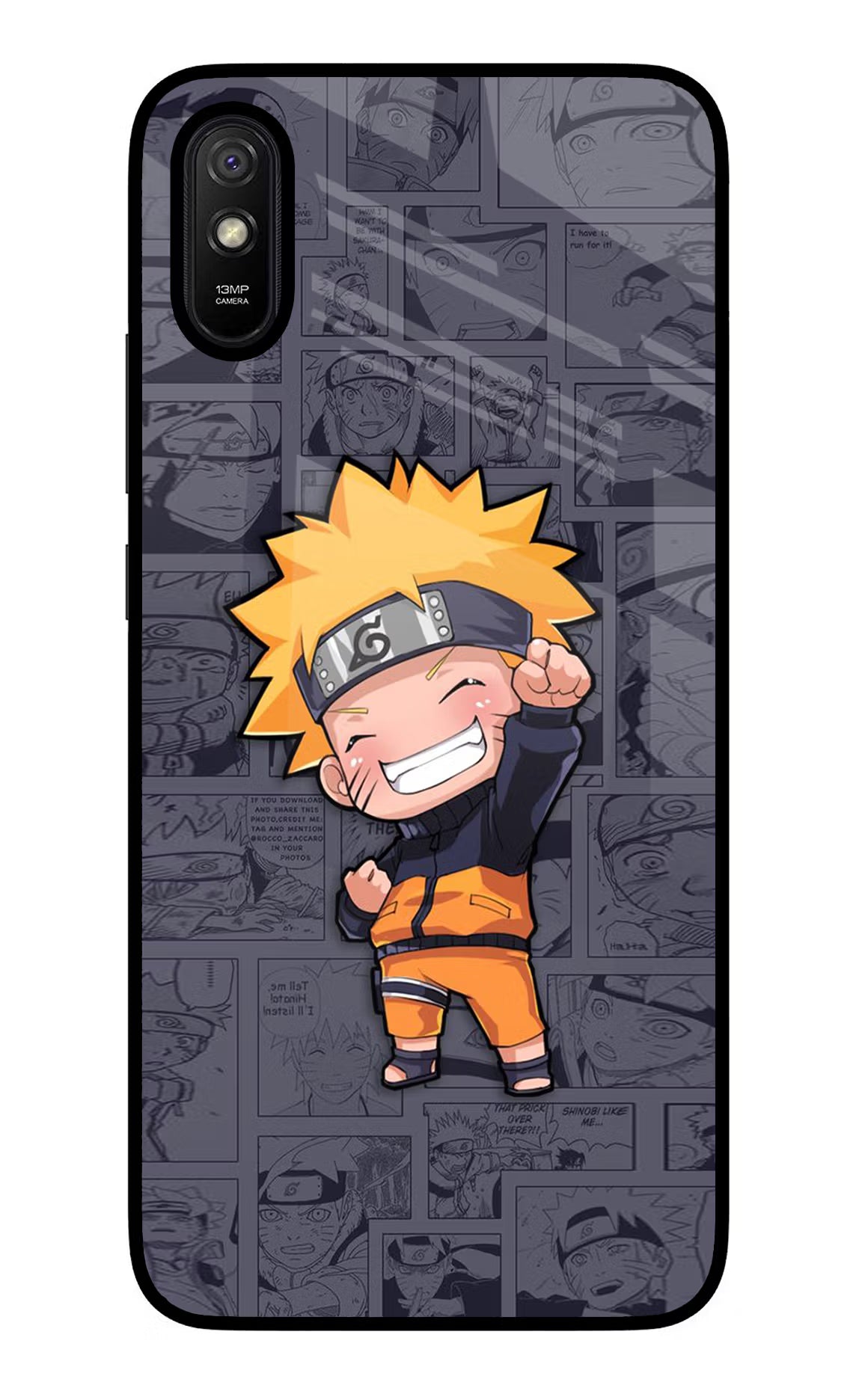 Chota Naruto Redmi 9A/9i Glass Case Back Cover by Casekaro