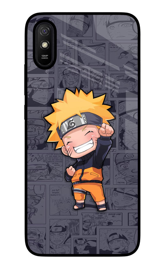 Chota Naruto Redmi 9A/9i Glass Case Back Cover by Casekaro