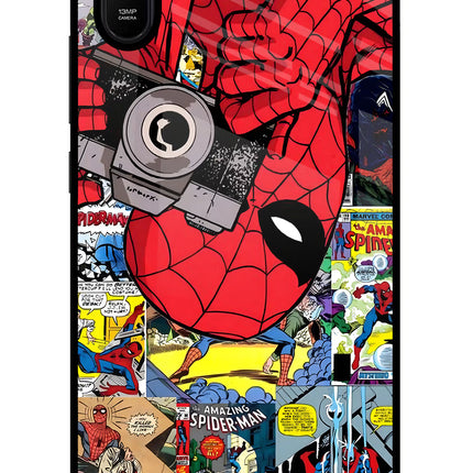 Spider Man Redmi 9A/9i Glass Case Back Cover by Casekaro