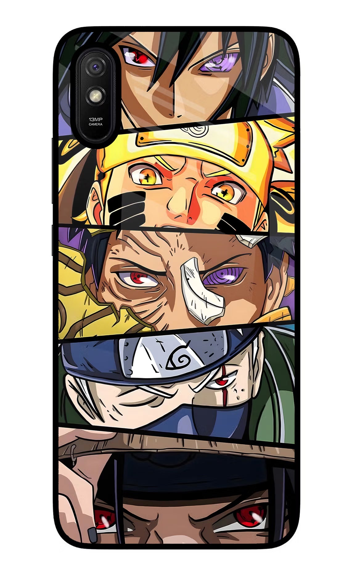 Naruto Character Redmi 9A/9i Glass Case Back Cover by Casekaro