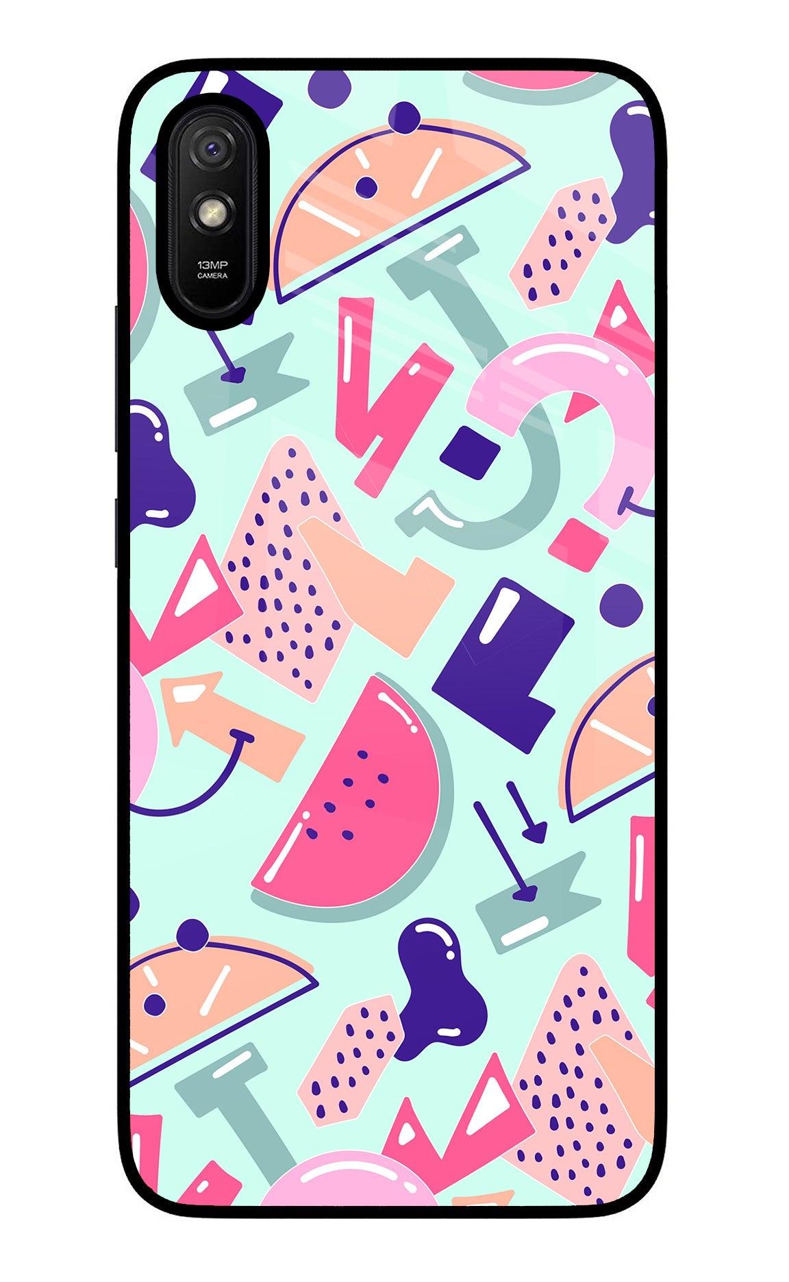 Doodle Pattern Redmi 9A/9i Glass Case