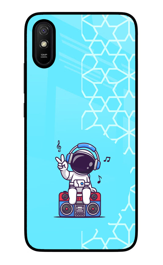 Cute Astronaut Chilling Redmi 9A/9i Glass Case