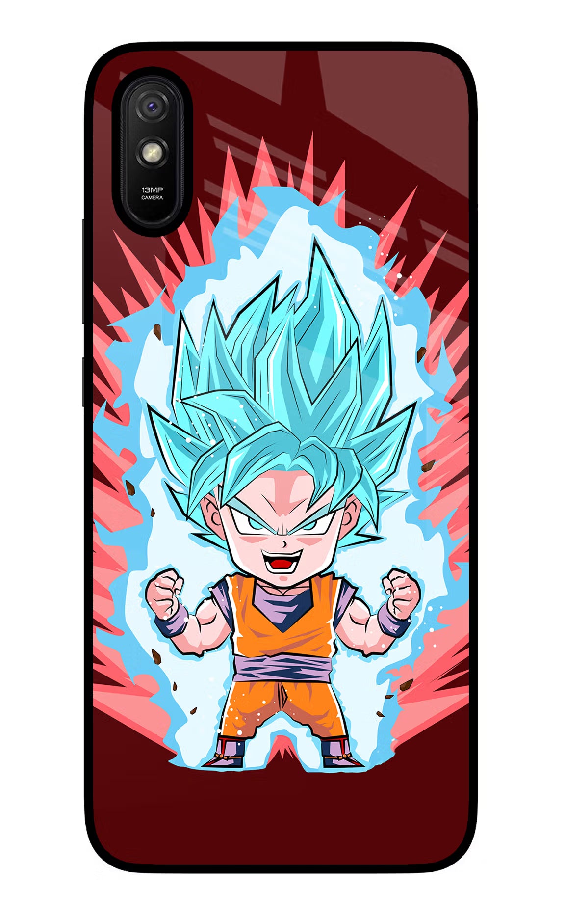 Goku Little Redmi 9A/9i Glass Case Back Cover by Casekaro