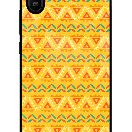 Tribal Pattern Redmi 9A/9i Glass Case Back Cover by Casekaro