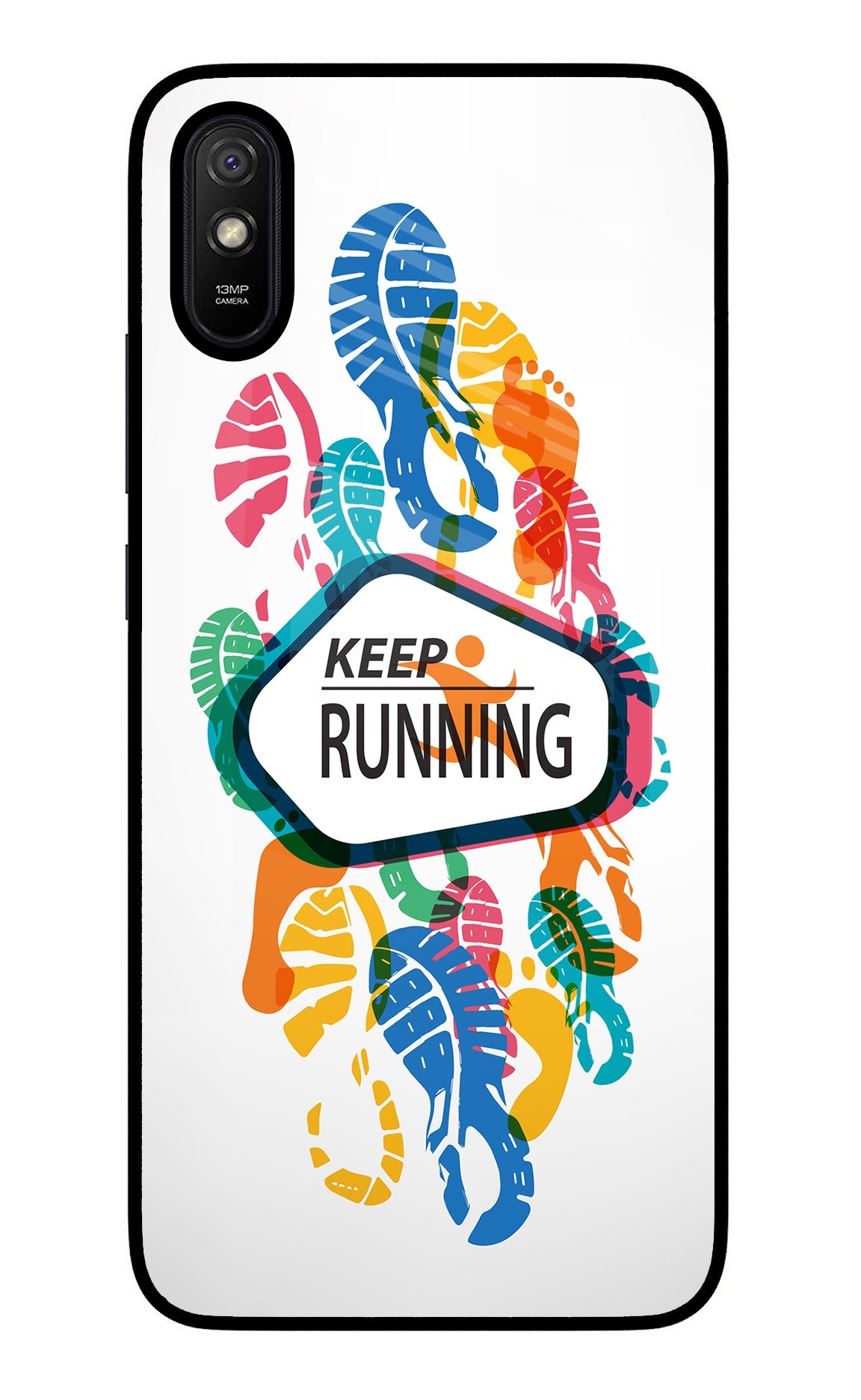 Keep Running Redmi 9A/9i Glass Case