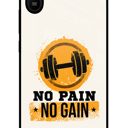 No Pain No Gain Redmi 9A/9i Glass Case Back Cover by Casekaro