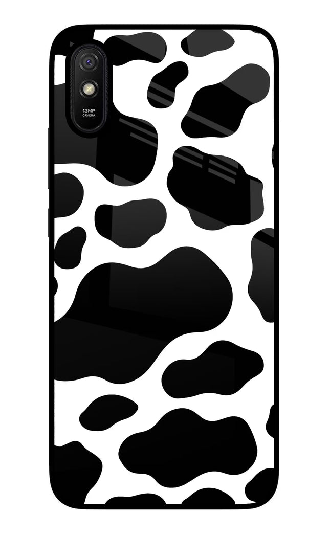 Cow Spots Redmi 9A/9i Glass Case Back Cover by Casekaro