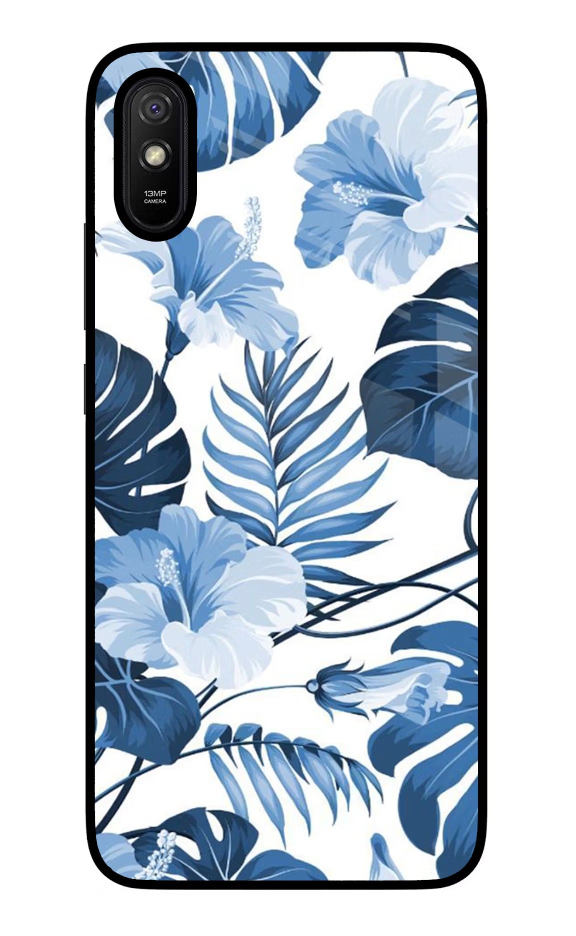 Fabric Art Redmi 9A/9i Glass Case Back Cover by Casekaro